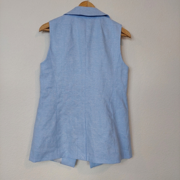 Talbots Linen Blend Long Vest Size 6 - Picture 7 of 11